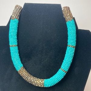 Multi Seed Bead Chocker Necklace 15" 3.5" Extender